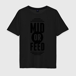 Футболка оверсайз мужская Mid or feed, цвет: черный