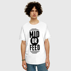 Футболка оверсайз мужская Mid or feed, цвет: белый — фото 2