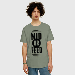Футболка оверсайз мужская Mid or feed, цвет: авокадо — фото 2