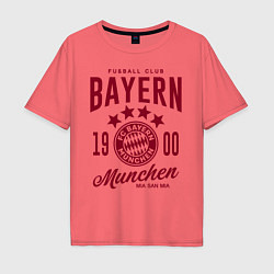 Футболка оверсайз мужская Bayern Munchen 1900, цвет: коралловый