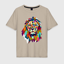 Футболка оверсайз мужская Lion Art, цвет: миндальный