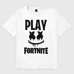 Футболка оверсайз мужская Marshmello: Play Fortnite, цвет: белый