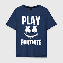 Футболка оверсайз мужская Marshmello: Play Fortnite, цвет: тёмно-синий
