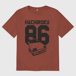 Футболка оверсайз мужская Toyota AE86 Hachiroku, цвет: кирпичный