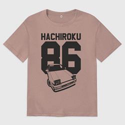 Футболка оверсайз мужская Toyota AE86 Hachiroku, цвет: пыльно-розовый