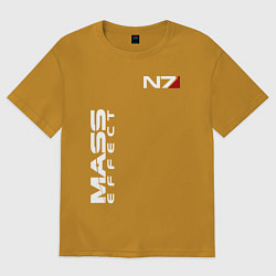 Футболка оверсайз мужская MASS EFFECT N7, цвет: горчичный