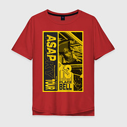 Футболка оверсайз мужская ASAP Rocky: Place Bell, цвет: красный