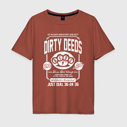 Футболка оверсайз мужская AC/DC: Dirty Deeds, цвет: кирпичный