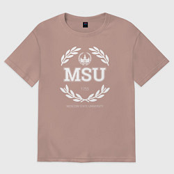 Футболка оверсайз мужская MSU, цвет: пыльно-розовый