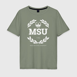 Футболка оверсайз мужская MSU, цвет: авокадо
