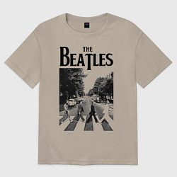 Футболка оверсайз мужская The Beatles: Mono Abbey Road, цвет: миндальный