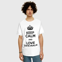 Футболка оверсайз мужская Keep Calm & Love Zayn Malik, цвет: белый — фото 2