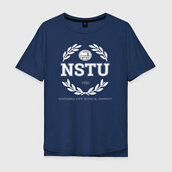 Футболка оверсайз мужская NSTU, цвет: тёмно-синий