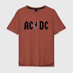 Футболка оверсайз мужская AC/DC, цвет: кирпичный