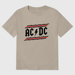Футболка оверсайз мужская AC/DC Voltage, цвет: миндальный