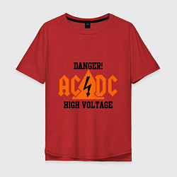 Футболка оверсайз мужская AC/DC: High Voltage, цвет: красный