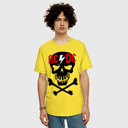 Футболка оверсайз мужская AC/DC Skull, цвет: желтый — фото 2