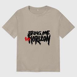 Футболка оверсайз мужская Bring me the horizon, цвет: миндальный