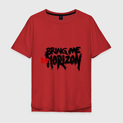 Футболка оверсайз мужская Bring me the horizon, цвет: красный