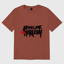 Футболка оверсайз мужская Bring me the horizon, цвет: кирпичный