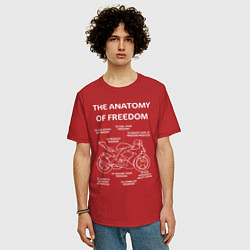 Футболка оверсайз мужская The Anatomy of Freedom, цвет: красный — фото 2