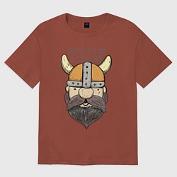 Футболка оверсайз мужская Born to be a Viking, цвет: кирпичный