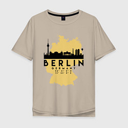Футболка оверсайз мужская Берлин - Германия, цвет: миндальный