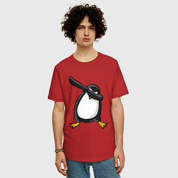 Футболка оверсайз мужская DAB Pinguin, цвет: красный — фото 2