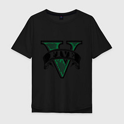 Футболка оверсайз мужская GTA V: Logo, цвет: черный