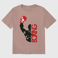 Футболка оверсайз мужская Boxing, цвет: пыльно-розовый