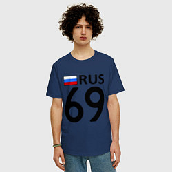 Футболка оверсайз мужская RUS 69, цвет: тёмно-синий — фото 2