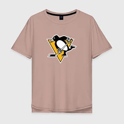 Футболка оверсайз мужская Pittsburgh Penguins: Evgeni Malkin, цвет: пыльно-розовый