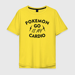 Футболка оверсайз мужская Pokemon go is my Cardio, цвет: желтый