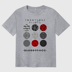 Футболка оверсайз мужская TOP: Blurryface, цвет: меланж