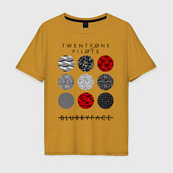 Футболка оверсайз мужская TOP: Blurryface, цвет: горчичный