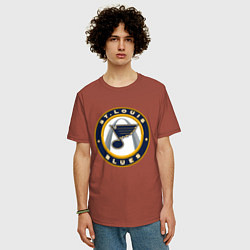 Футболка оверсайз мужская St Louis Blues, цвет: кирпичный — фото 2