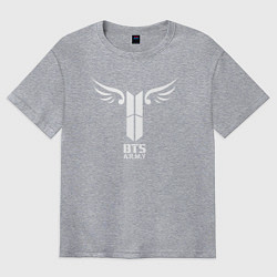 Футболка оверсайз мужская BTS ARMY, цвет: меланж
