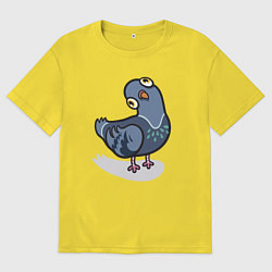 Мужская футболка оверсайз Удивленный голубь