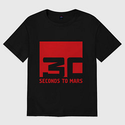 Футболка оверсайз мужская 30 seconds to mars, цвет: черный