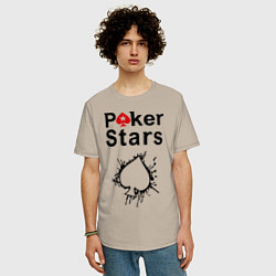 Футболка оверсайз мужская Poker Stars, цвет: миндальный — фото 2