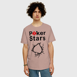 Футболка оверсайз мужская Poker Stars, цвет: пыльно-розовый — фото 2