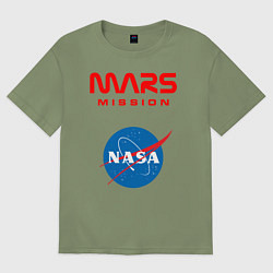 Футболка оверсайз мужская Nasa Mars mission, цвет: авокадо