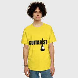 Футболка оверсайз мужская Гитарист, цвет: желтый — фото 2