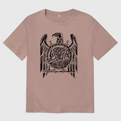 Футболка оверсайз мужская Slayer логотип, цвет: пыльно-розовый