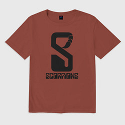 Футболка оверсайз мужская Scorpions logo, цвет: кирпичный