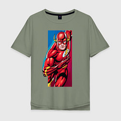 Футболка оверсайз мужская Flash, Justice League, цвет: авокадо