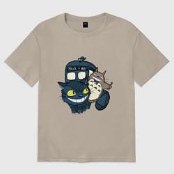 Футболка оверсайз мужская Tardis Totoro, цвет: миндальный