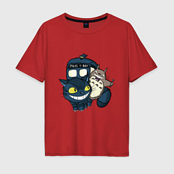 Футболка оверсайз мужская Tardis Totoro, цвет: красный