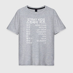 Футболка оверсайз мужская Stray Kids, цвет: меланж