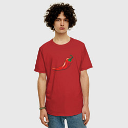 Футболка оверсайз мужская Перец Чили, цвет: красный — фото 2